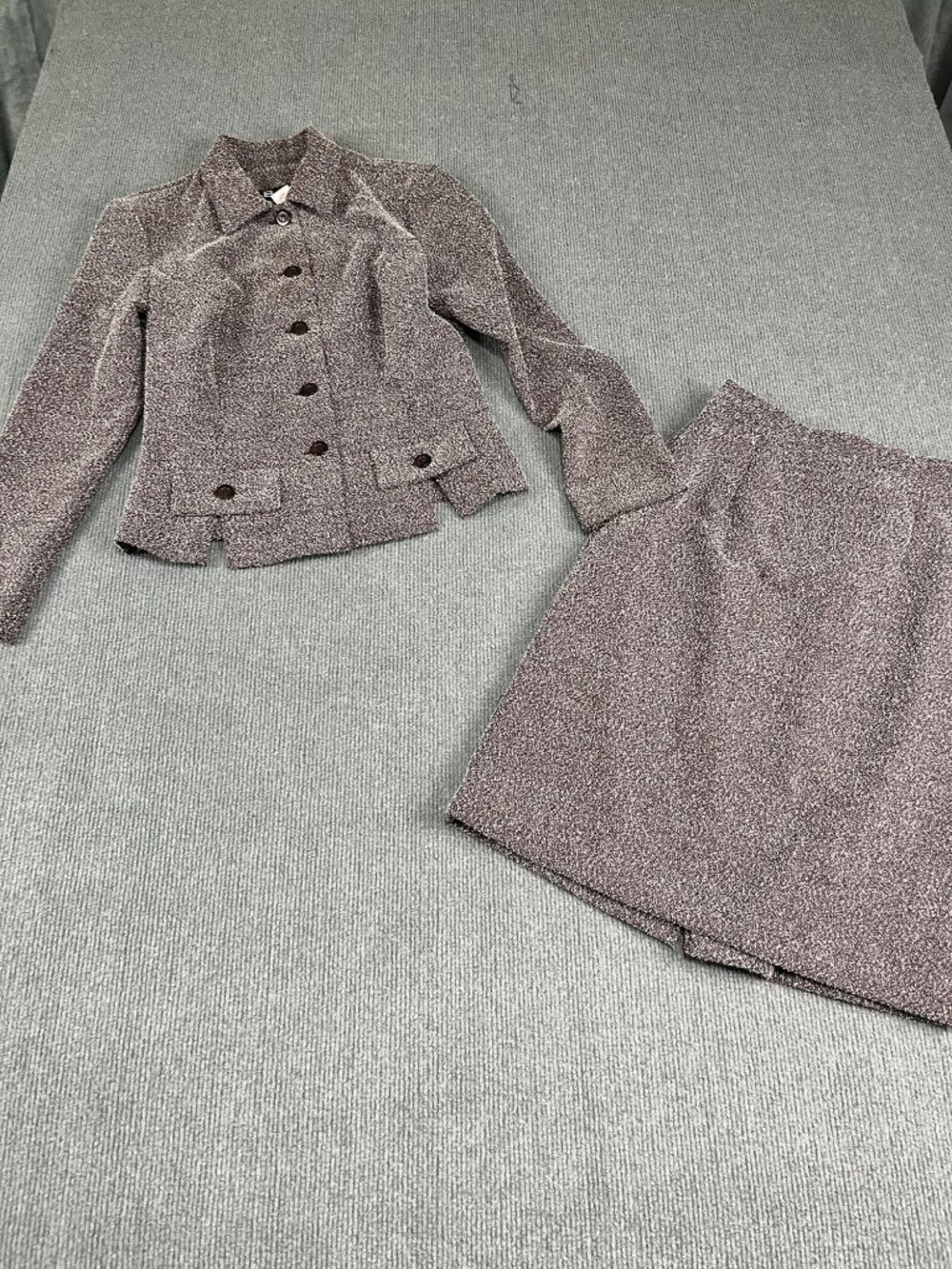 Spago Collection Womens Two-Piece Skirt Suit Set Button-Front Jacket 6